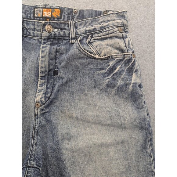 Vintage Akademiks Jeans Mens 32 Blue Baggy Embroidered Back Pockets Classic Y2K - Picture 3 of 16